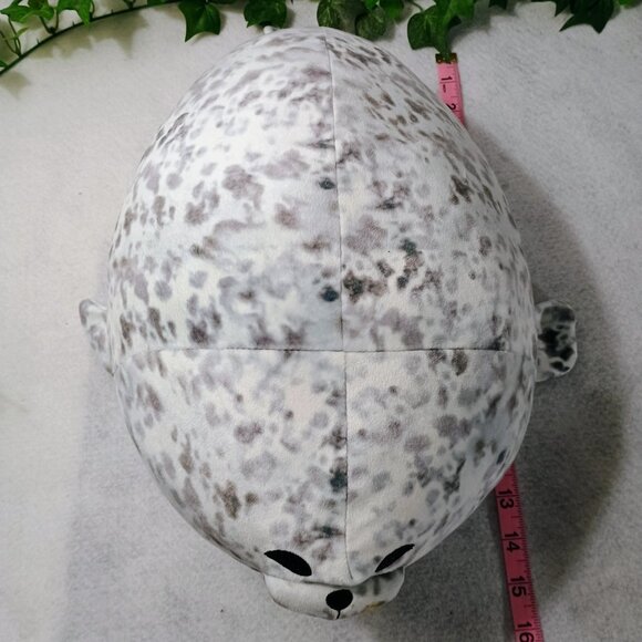 EUC: Spotted Seal Gray & White Super Squishy Vibrating Spotted Plush Pillow - Picture 4 of 7